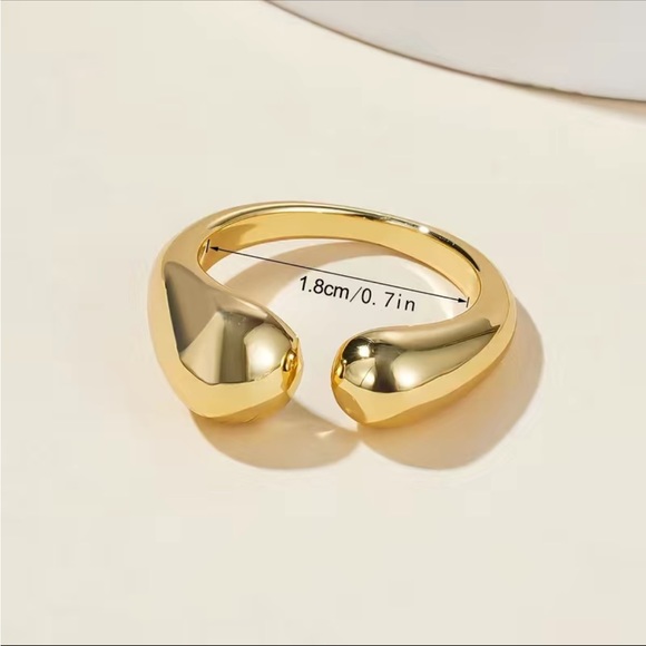 Chunky Gold Plated Modern Ring - Picture 2 of 5